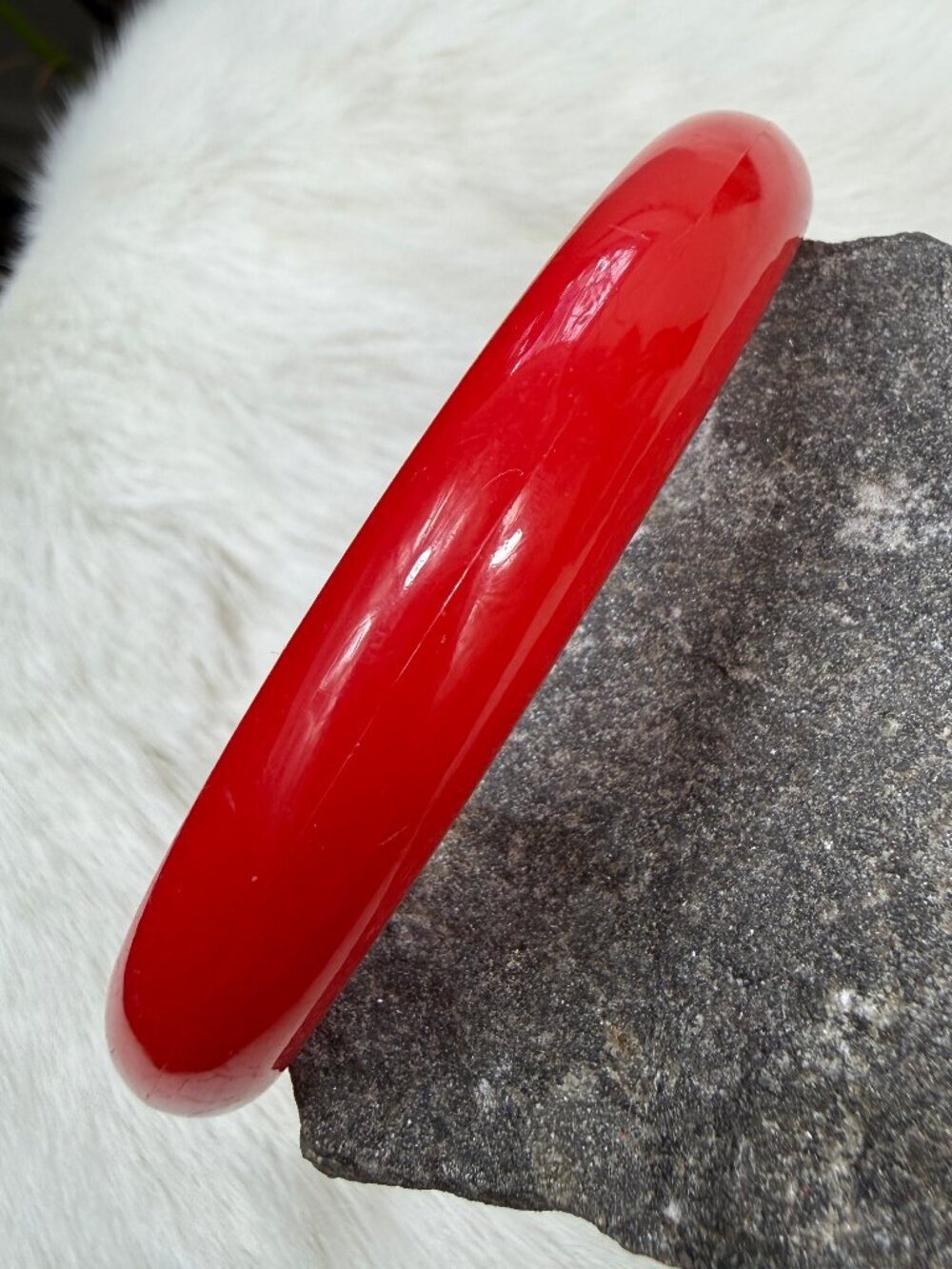 Red Plastic Bangle Bracelet 8" Inner